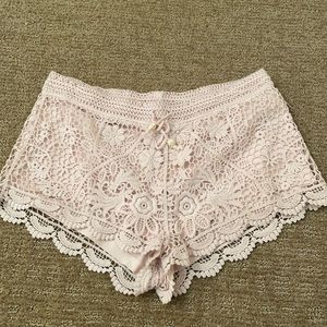 Light pink lace shorts